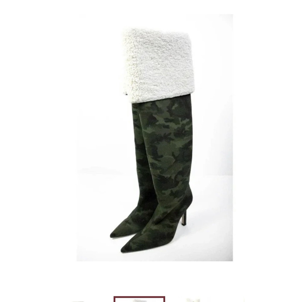 Good American Over Knee Boot Camo Neoprene w Sherpa Sz 7.5 NIB RV$349 Kardashian - Picture 2 of 7